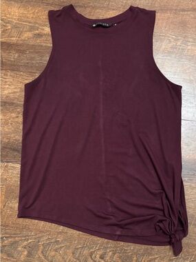 Athleta Burgandy Side Tie Tank Top Womens Small Soft Stretch Athleisure